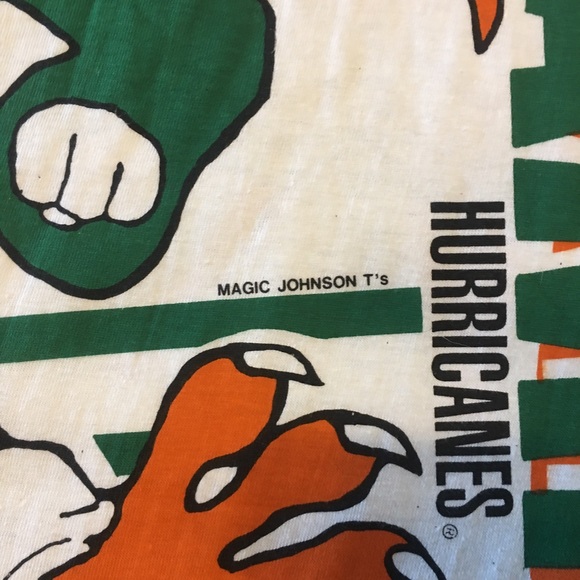 Vintage Magic Johnson T’s Miami Hurricanes AOP - Picture 5 of 5